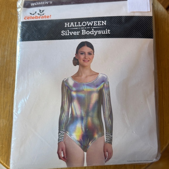 NEW Silver Iridescent Bodysuit - Picture 1 of 3